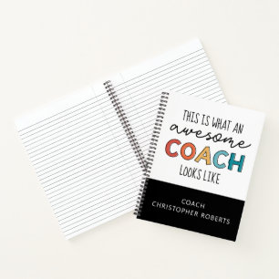 Personalized Best Coach Ever   Awesome Coach Gifts Notebook