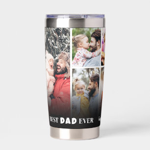 Personalized Best Dad 8 Photo Collage Father Insulated Tumbler