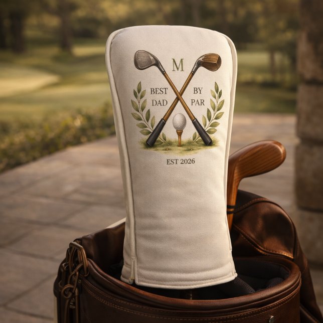 Personalized Best Dad By Par Monogram Golf Head Cover (Creator Uploaded)