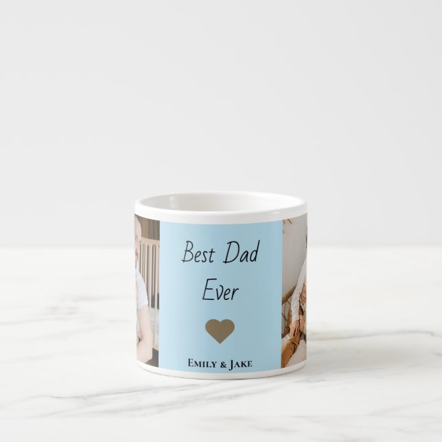 Personalized Best Dad Ever Espresso Mug Kids Names (Front)