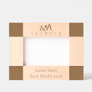 Personalized Best DAD Ever Iceberg Line Art Etched Frames