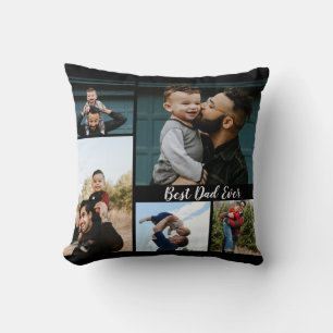 Personalized Best Dad Ever Photo Collage Cushion