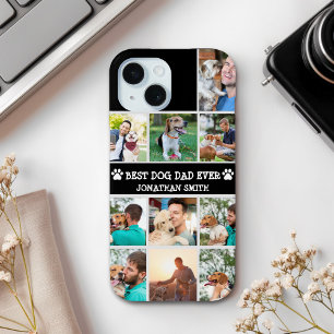 Personalized Best Dog Dad – Collage 10 Photos iPhone 15 Case