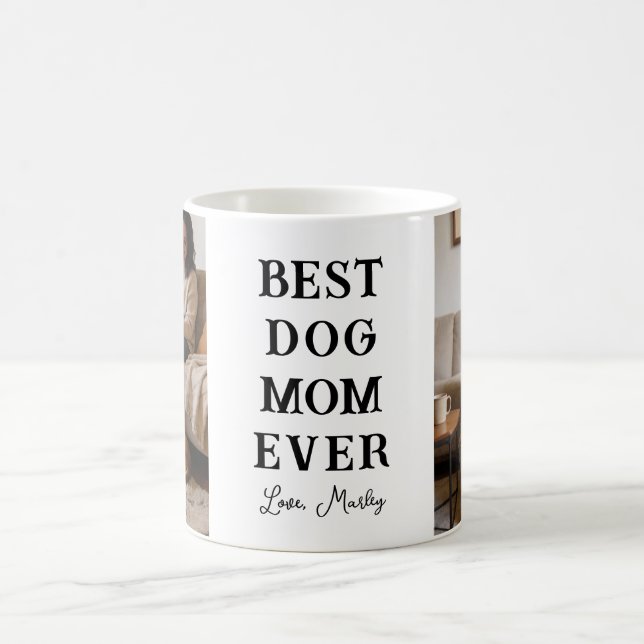 Personalized Best Dog Mom 2 Photo | Mother’s Day Coffee Mug (Center)
