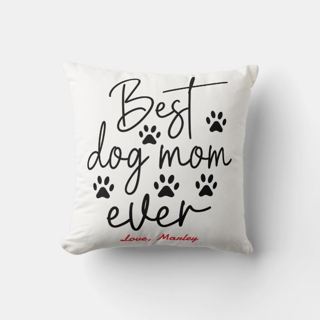 Personalized Best Dog Mom 2 Photo | Mother’s Day Cushion (Front)
