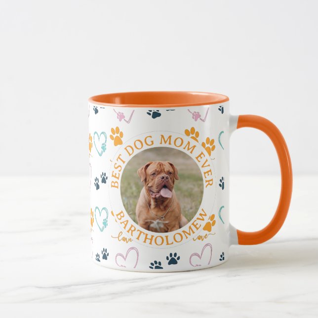 Personalized BEST DOG MOM EVER Mastif Photo Mug (Right)