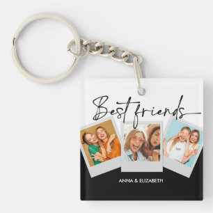 Personalized Best Friends BFF Bestie Script Simple Key Ring