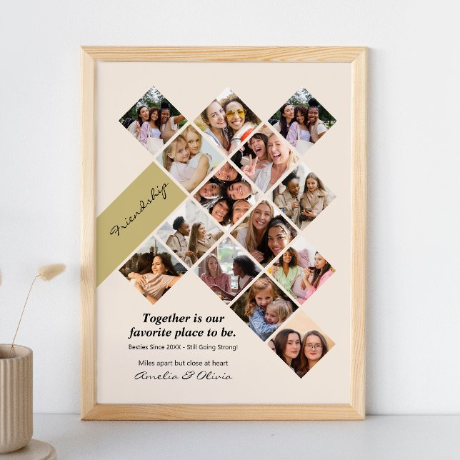 Personalized Best Friends Photo Poster, Friendship (Friends Photo Poster | Friendship Day 2025 | Gift for her)