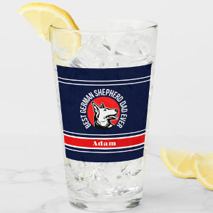 Personalized Best German Shepherd Dad Ever Glass