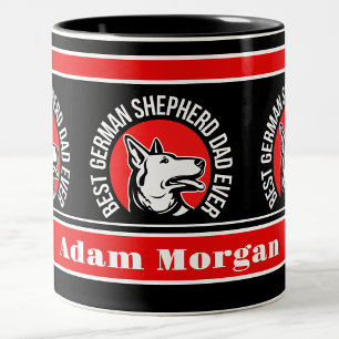 Personalized Best German Shepherd Dad Ever Two-Tone Coffee Mug
