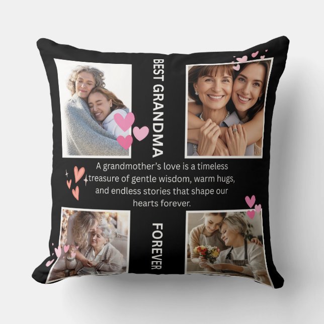 Personalized Best Grandma Photo Pillow (Front)