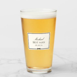 Personalized Best Man Bowtie Wedding Party Gift Glass