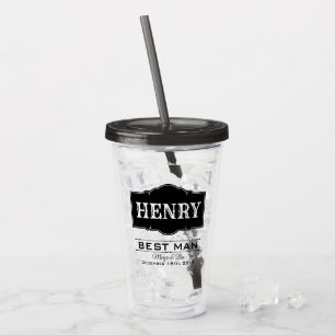PERSONALIZED BEST MAN WEDDING ACRYLIC TUMBLER