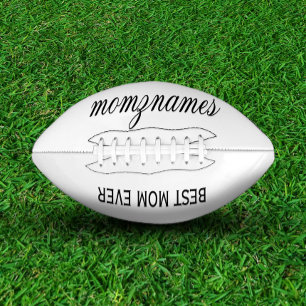Personalized Best Mom Ever Calligraphy Name Football