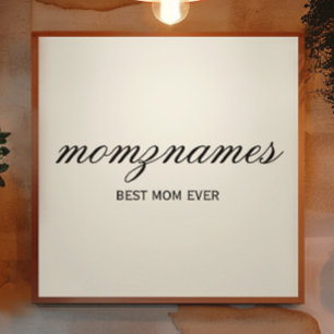Personalized Best Mom Ever Calligraphy Name Photo Print