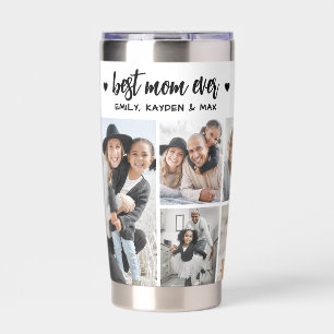 Personalized Best Mom Photo Collage Mother Insulated Tumbler