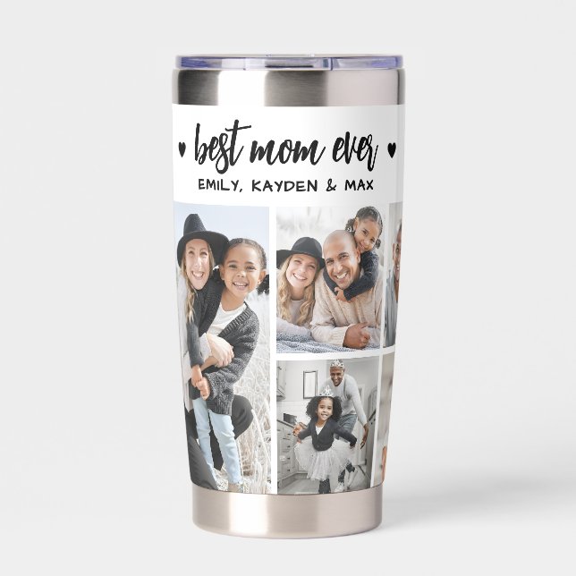 Personalized Best Mom Photo Collage Mother Insulated Tumbler (Front)
