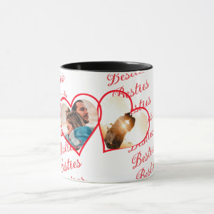 Personalized Besties Photo Mug with Heart Design