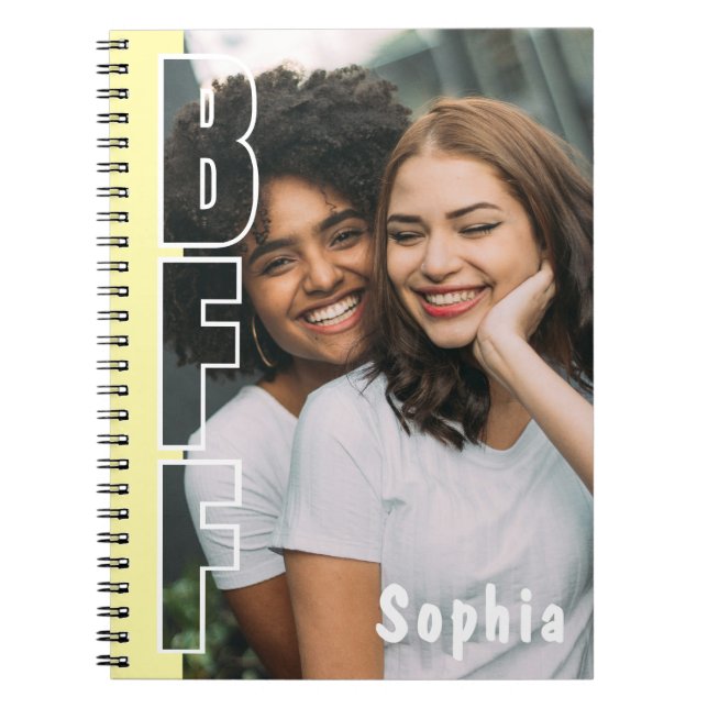 Personalized BFF Photo Illusion Yellow Notebook (Front)
