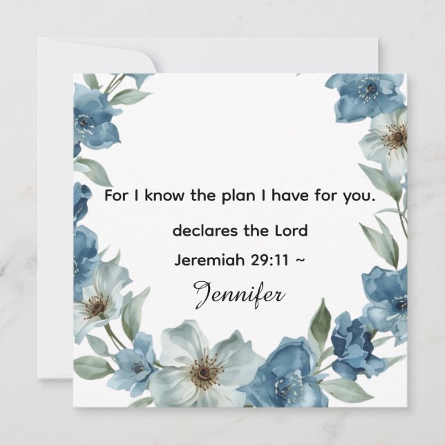 Personalized Bible Scripture jeremiah 29v11 (Front)