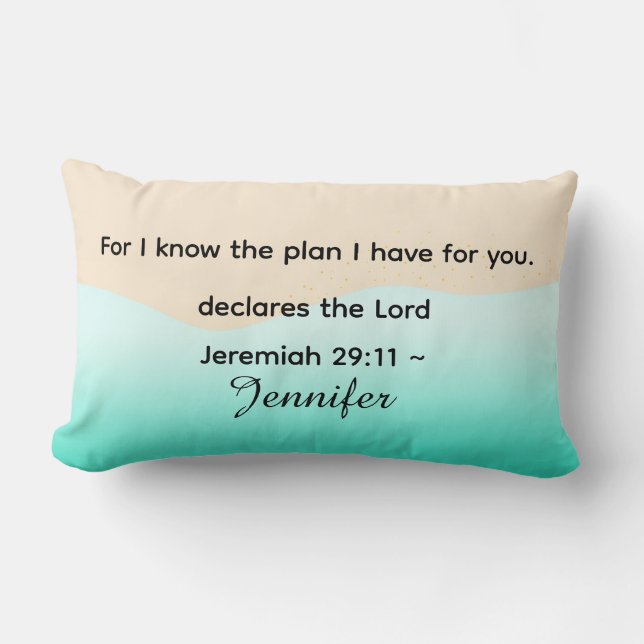 Personalized Bible Scripture jeremiah 29v11 Lumbar Cushion (Front)