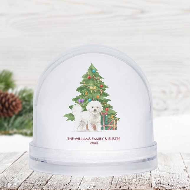 Personalized Bichon Frise Dog Christmas Snowglobe (Creator Uploaded)