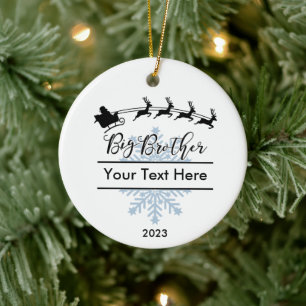 Personalized Big Brother Christmas Keepsake Ceramic Ornament