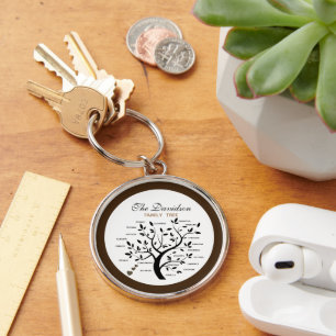 Personalized Big Family Tree (20 names) Key Ring