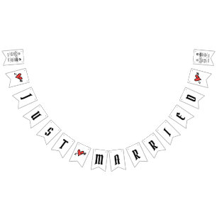 Personalized Biker Couple Wedding Bunting