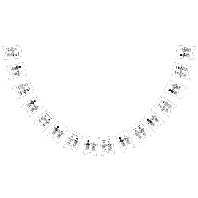 Personalized Biker Couple Wedding Bunting (All)