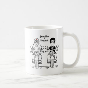 Personalized Biker Couple Wedding Gift Ceramic Mug
