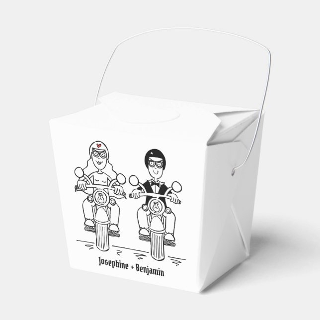 Personalized Biker Motorcycle Wedding Favor Box (Front Side)