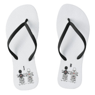 Personalized Biker Motorcycle Wedding Flip Flops