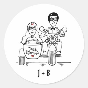 Personalized Biker Motorcycle Wedding Stickers