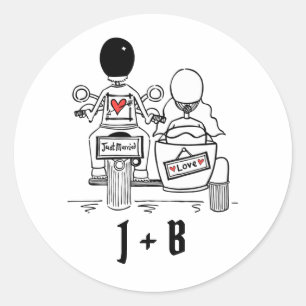 Personalized Biker Motorcycle Wedding Stickers