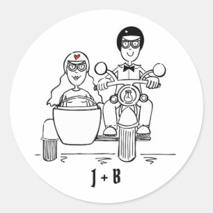 Personalized Biker Motorcycle Wedding Stickers