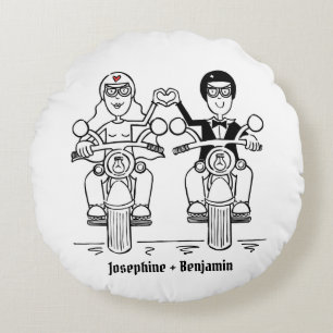 Personalized Biker Wedding Gift Throw Cushion