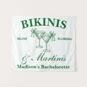 Personalized Bikinis & Martinis Bachelorette Party Tapestry