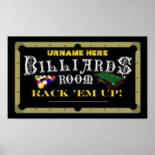 Personalized Billiards/ Pool Hall Decor