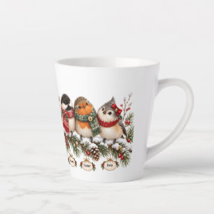Personalized Bird Family Christmas Ornament Custom Latte Mug