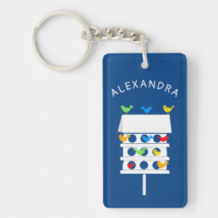 Personalized Bird Hotel Birdhouse Bird Lovers Key Ring