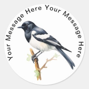 Personalized Bird  Stickers Magpie
