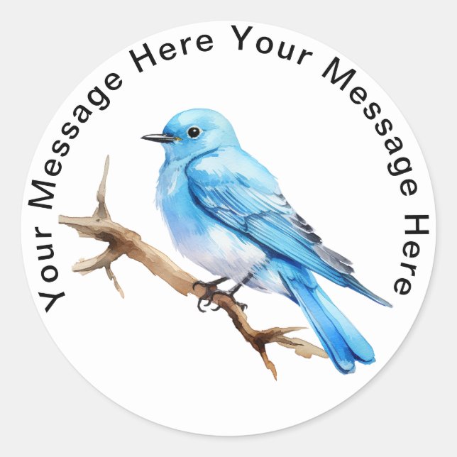Personalized Bird  Stickers Mountain Bluebird (Front)