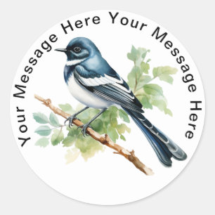 Personalized Bird  Stickers Oriental Magpie-Robin 