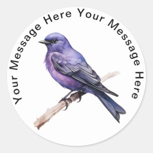 Personalized Bird  Stickers Purple Martin