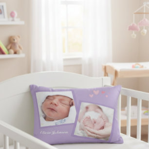 Personalized birth cushion, Gift for new parents Decorative Cushion