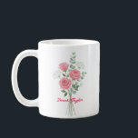 Personalized Birth Flower Pink Rose Custom Coffee Mug<br><div class="desc">Celebrate a special connection with our Watercolor Birth Flower Personalized Mug. Featuring a floral illustration that represents the unique beauty of their birth month, this mug blends artistic flair with everyday functionality. The soft, ethereal watercolor textures pop against the crisp ceramic, creating a piece that feels more like a work...</div>