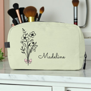 Personalized Birth Month Flower Dopp Kit