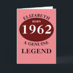 Personalized Birthday Add Name Year Born Monogram Card<br><div class="desc">Fun any year "A Genuine Legend" birthday card. Add the name, year, initial , and surname, pus a unique message, in the template fields. Create a unique 40th, 50th, 60th or any birthday celebration card. Suitable for men or women, friends, family, co-workers, boss etc. Also available as a T-shirt, throw...</div>