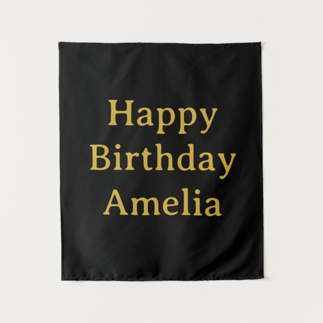 Personalized Birthday Banner Custom Name Flag Wall Tapestry (Front)